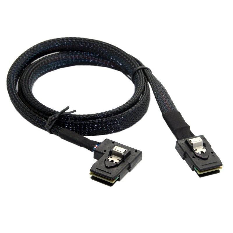 Chenyang 80cm Ultra Slim Flat Left Angled 90 Degree Mini SAS 36pin SFF-8087 to 8087 Data Raid Cable - Image 3