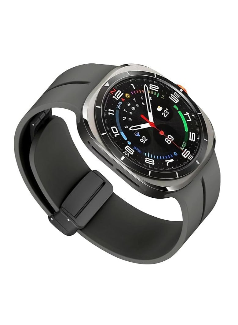 Compatible with Samsung Galaxy Watch Ultra Bands 47mm,Magnetic Silicone Band Compatible with Galaxy Watch 7 Ultra Band 2024 Replacement Strap Men Women - Image 1