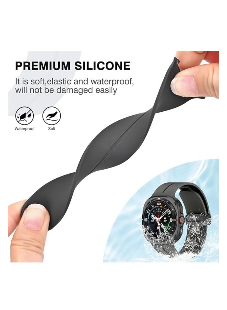 Compatible with Samsung Galaxy Watch Ultra Bands 47mm,Magnetic Silicone Band Compatible with Galaxy Watch 7 Ultra Band 2024 Replacement Strap Men Women - Image 2
