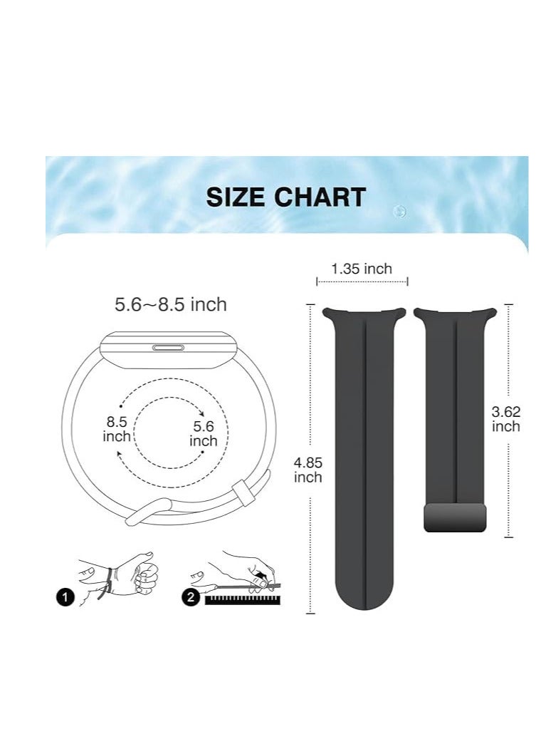 Compatible with Samsung Galaxy Watch Ultra Bands 47mm,Magnetic Silicone Band Compatible with Galaxy Watch 7 Ultra Band 2024 Replacement Strap Men Women - Image 3