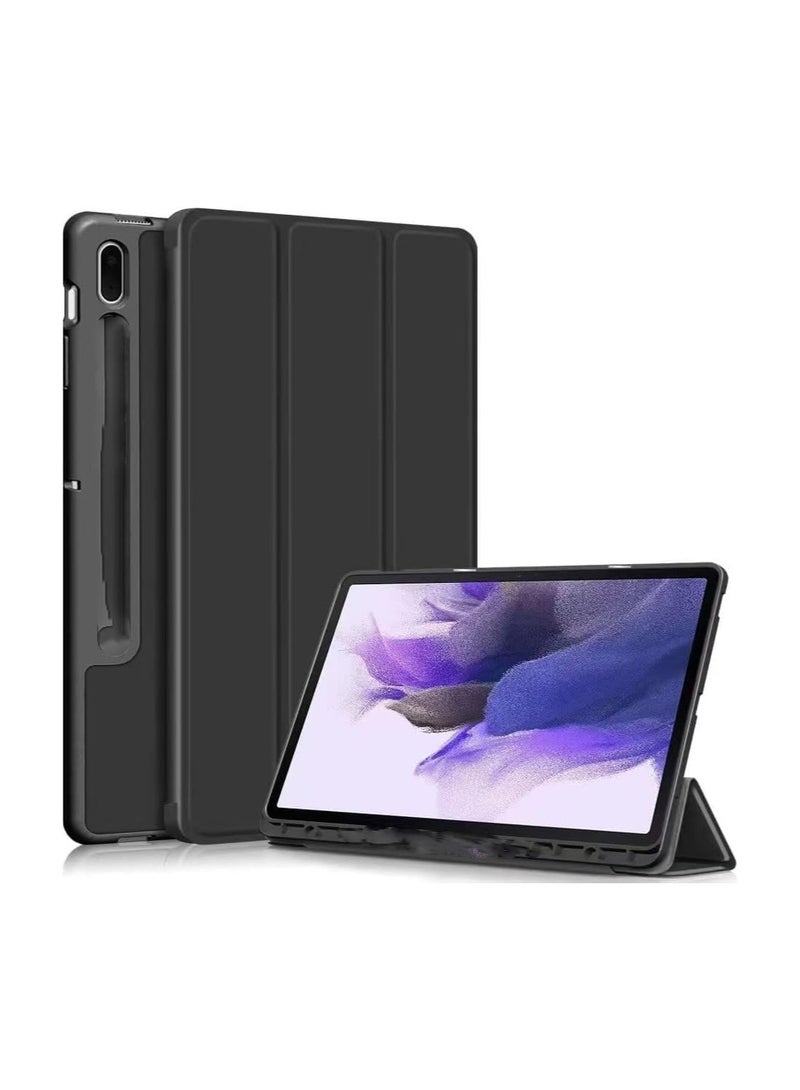 ELMO3EZZ Samsung Galaxy Tab S8 Ultra 14.6 Inch Tablet Case with Pen Holder- Ultra Slim TPU Backshell Folio Stand Cover for Galaxy Tab S8 Ultra 14.6(-X900/ X906) (Black)  - Image 1
