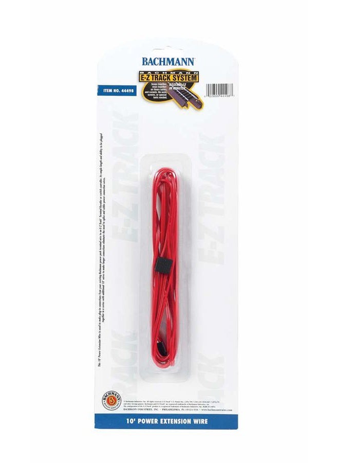 Bachmann Trains - E-Z TRACK - 10' POWER EXTENSION WIRE - RED (1/card) - Image 2