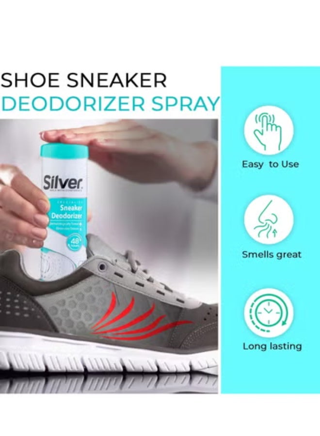 Silver Shoe Sneaker Deodorizer Spray, Freshens and Neutralizes Odor From Sneakers Shoes, Boots, Gym Bags & More 100ml - Image 4