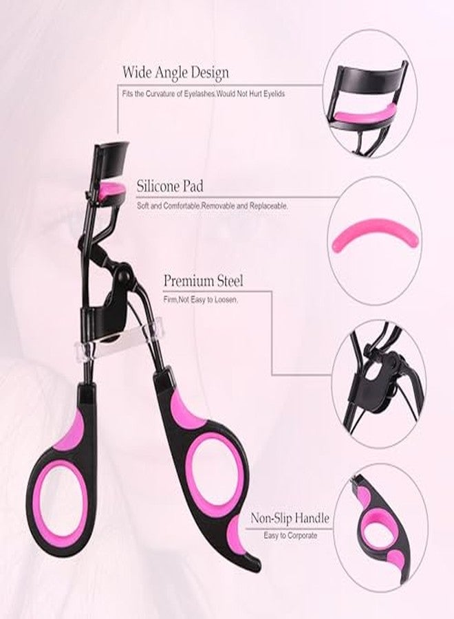 GLUN® Professional Eyelash Curler, Rubber Gripped Stainless Steel Wide Angle Lash Curler, Beauty Makeup Tool Universal Eye Shapes, Painless Fits Get Gorgeous Eyelashes in Seconds - Image 3