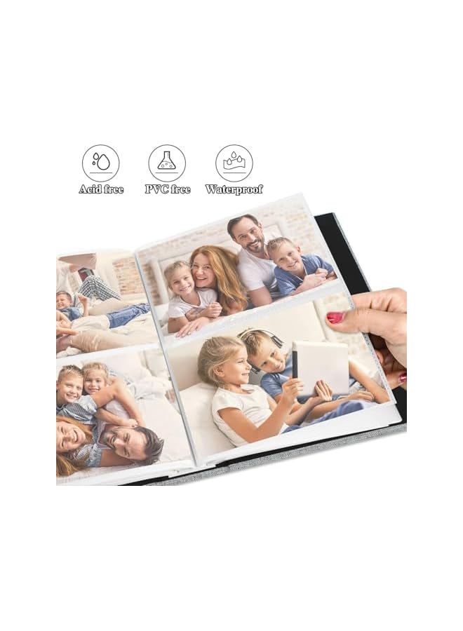 The Bros Photo Album 4x6 200 Pockets Photo Albums with Linen Cover Picture Albums for Family, Wedding, Baby, Photo Book Holds Vertical Pictures (Grey) - Image 5