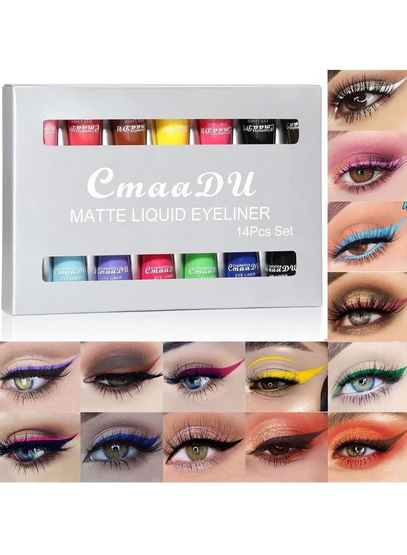 CmaaDu Matte Liquid Eyeliner 14 Pcs Set - Image 1