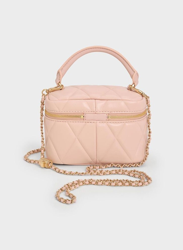 Charles & Keith Charles & Keith Arwen Quilted Top Handle Vanity Bag  - Image 4