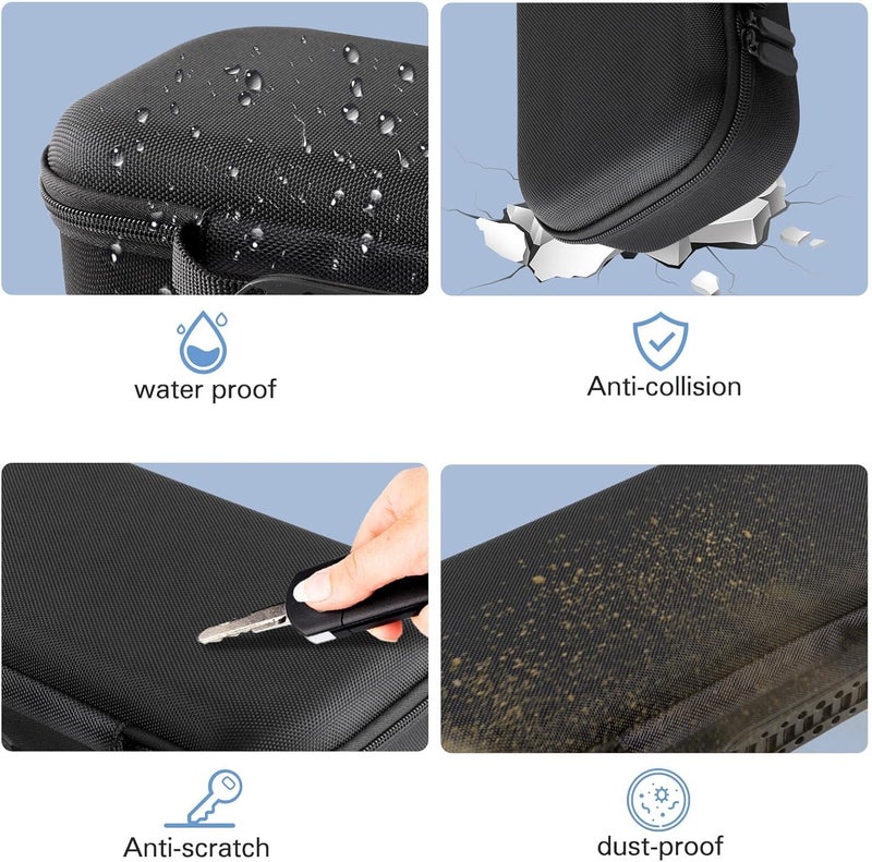 Carrying Case for Playstation Portal Remote Player Console, Portable Travel Handbag for PS5 Accessories Storage, with Split Silicone Protective Cover, Screen Protection & Thumb Caps -Black - Image 5