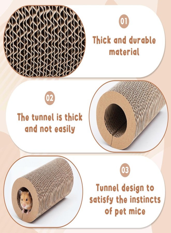 Dansydaisy 2 Pack Hamster Tunnel Tube Toy - 7.5" Natural Corrugated Cardboard Chew Toy & Hideout - Safe for Syrian Hamsters, Gerbils, Rats, Mice, Parrots, and Other Small Pets - Image 3