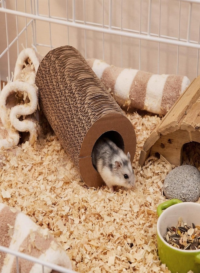 Dansydaisy 2 Pack Hamster Tunnel Tube Toy - 7.5" Natural Corrugated Cardboard Chew Toy & Hideout - Safe for Syrian Hamsters, Gerbils, Rats, Mice, Parrots, and Other Small Pets - Image 5