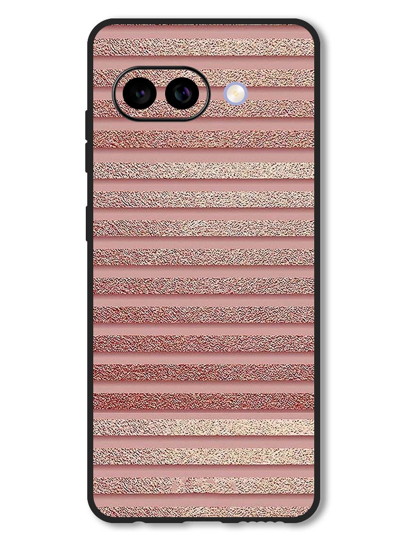 Theodor Case Compatible with Google Pixel 9A Protection Shockproof Bumper Cover Pink Glitter Strips - Image 1