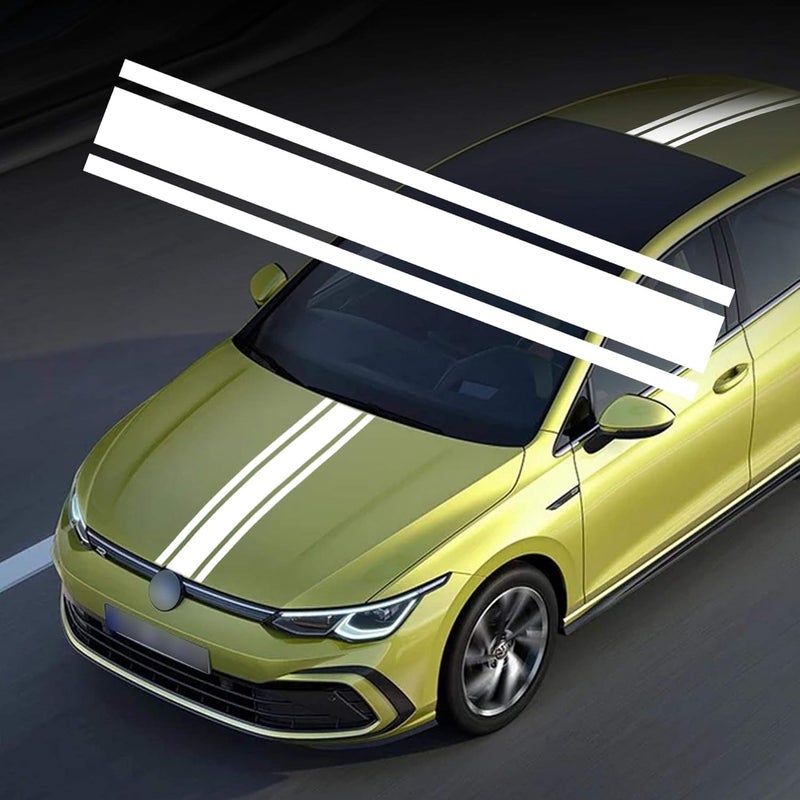 BPA Car Hood Stripe Sticker - White Racing Decal - Image 1