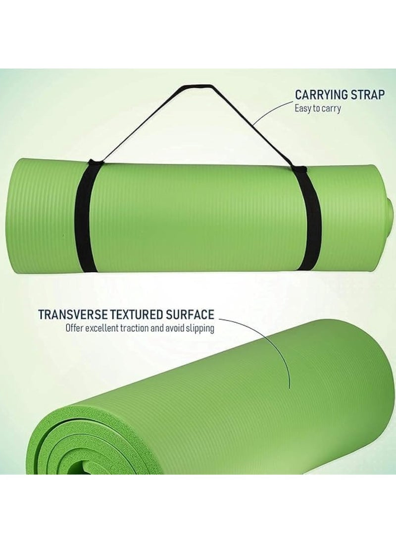Generic Extra Thick NBR Yoga Mat for Comfort & Support Green 183x61x1cm  - Image 3