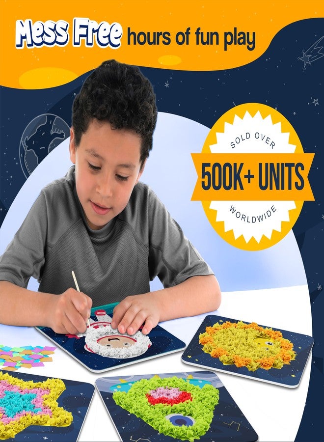 jackinthebox Poke Poke Art for Kids - SpaceTheme Dress Decorations Like Sun, Star, Rocket, Astronaut, Planet, Alien Mess-Free Sewing Art for Kids, Gift for Girls and Boys Ages 4 5 6 7 8 - Image 2