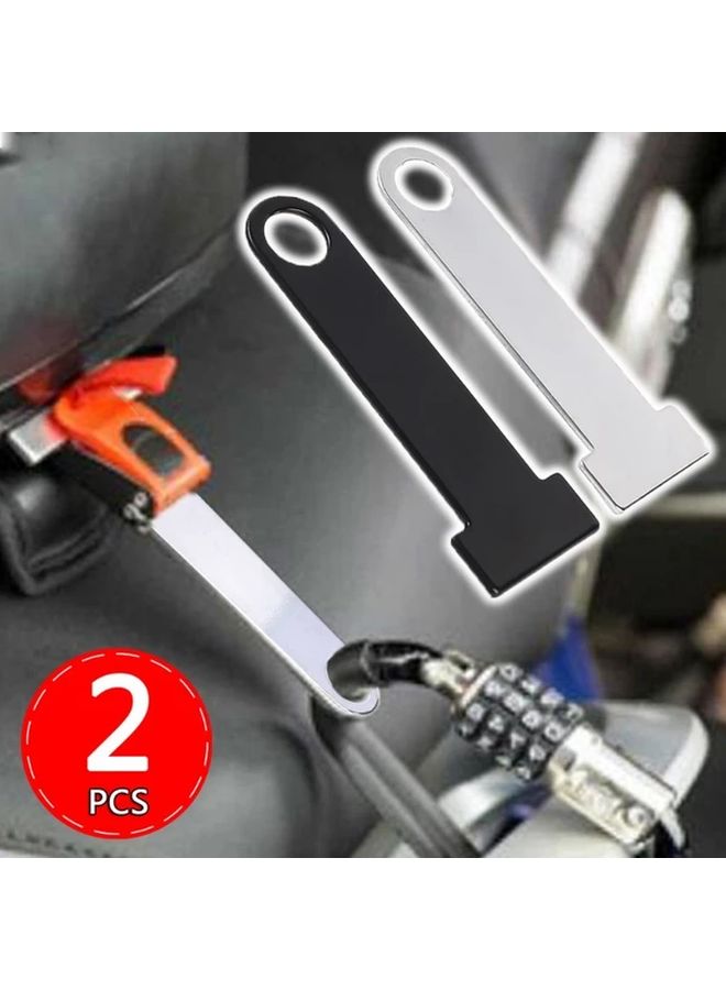 2pcs White Helmet Strap Steel Ring Locks Motorcycle Bicycle Extension Buckle Padlock Connector Anti Theft Lock - Image 1