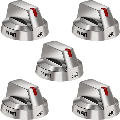 LONGADS DG64-00473A Burner Control Dial Knob Range Oven Replacement Compatible with Samsung Gas Stove Knob NX58H5600SS NX58F5700WS NX58H5650WS NX58J7750SS NX58M6850SS （5pcs）. - Image 1