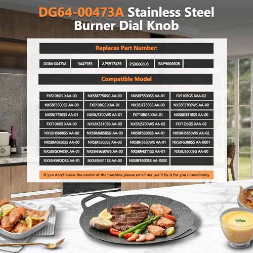 LONGADS DG64-00473A Burner Control Dial Knob Range Oven Replacement Compatible with Samsung Gas Stove Knob NX58H5600SS NX58F5700WS NX58H5650WS NX58J7750SS NX58M6850SS （5pcs）. - Image 2