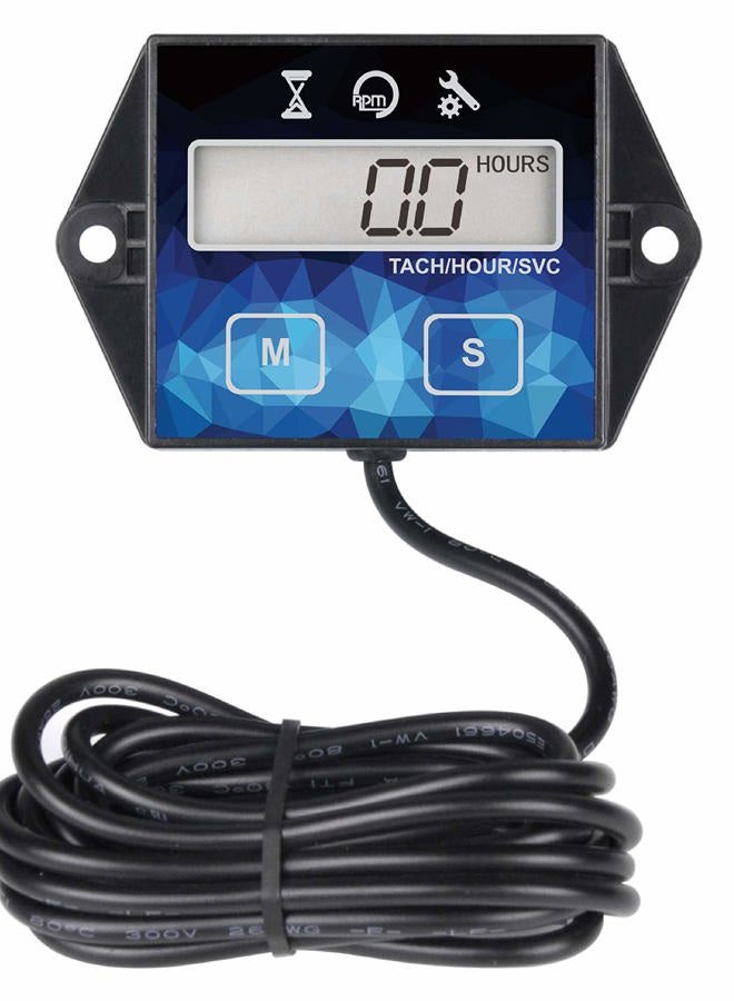 Runleader Digital Hour Meter Tachometer, Maintenance Reminder, Battery able, User Shutdown, Use for ZTR Lawn Mower Tractor Generator Marine Outboard ATV (HM011F) - Image 1