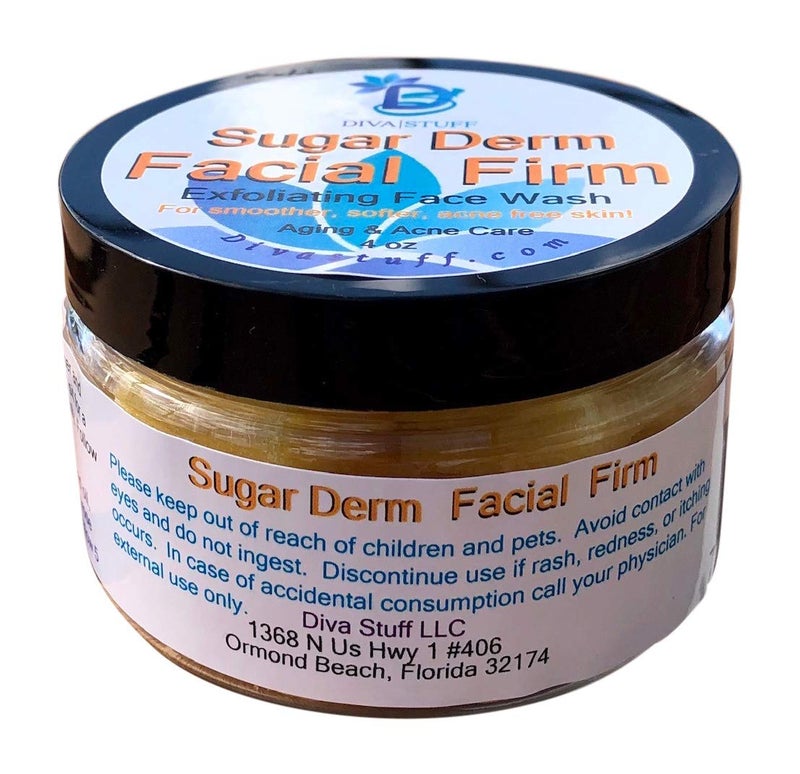 Diva Stuff New Sugar Derm Facial FirmAll Natural Face Scrub  Cleanser 4 oz Diva Stuff