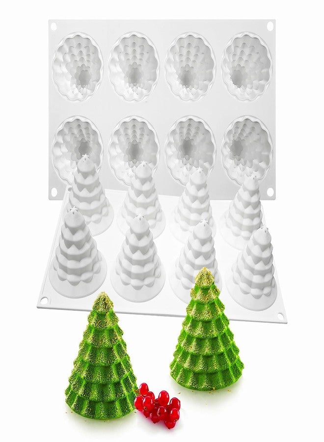 Ceoyiler Christmas Tree Silicone Molds, Tree-Shaped Christmas Silicone Molds for Making Mousse Cakes, Chocolate Bars, Desserts and Handmade Soap - Image 1