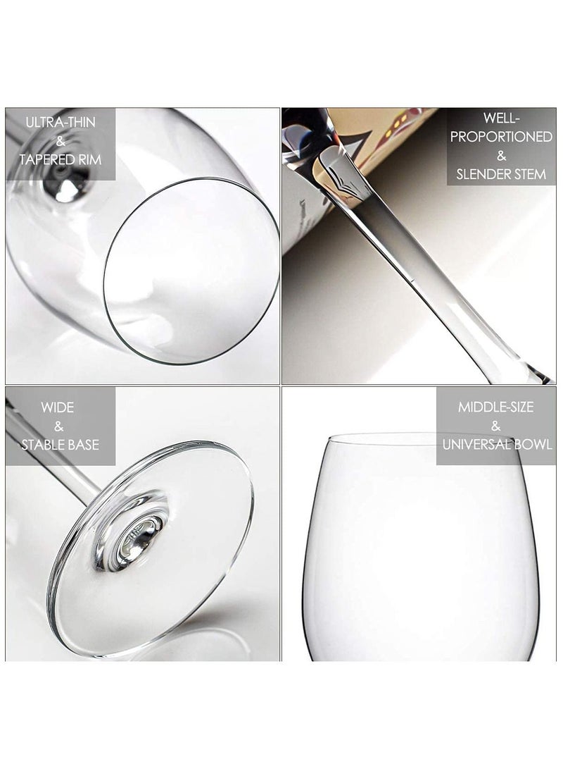6-PieceCrystal Red Wine Glasses Thin Rim Classic Round Bowl Stemmed All-purpose Wine Glass Set - Image 3