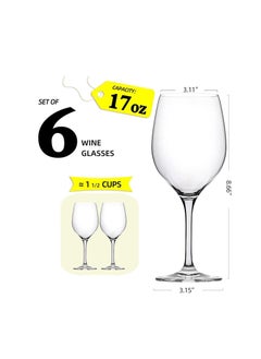 Generic 6-PieceCrystal Red Wine Glasses Thin Rim Classic Round Bowl Stemmed All-purpose Wine Glass Set  - Image 2