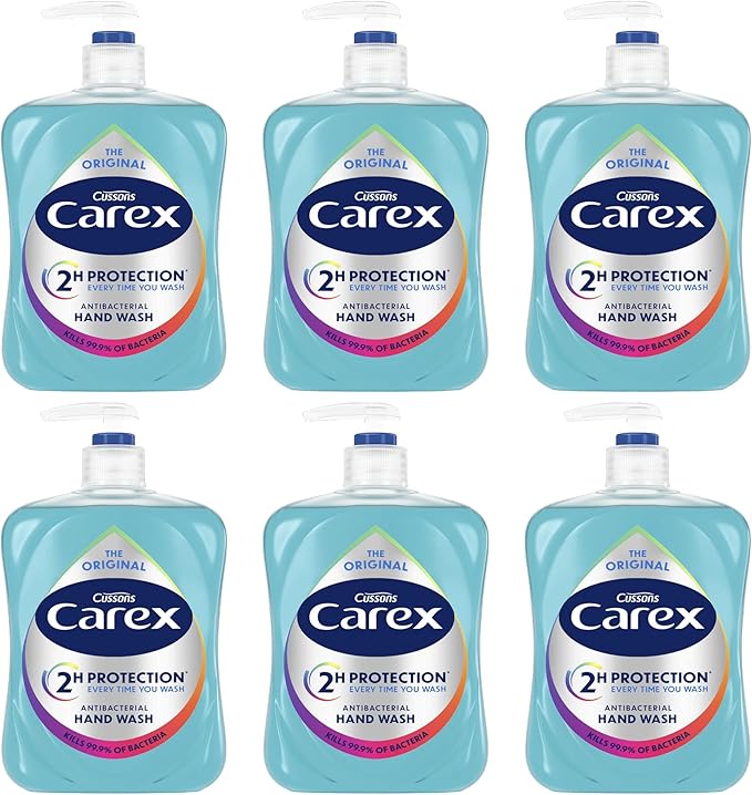 Carex 2 Hour Protection Antibacterial Original Hand Wash Clean Protect Hands Bulk Buy Pack of 6 x 500ml - Image 1