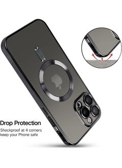 Generic iPhone 15 Pro Max Case with Camera Lens Protector, Protective Case Compatible with Wireless Charging, Anti-Scratch Shockproof Protective Electroplated iPhone 15 Pro Max Case for Women Men - Black  - Image 5