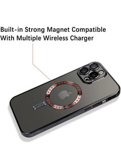 Generic iPhone 15 Pro Max Case with Camera Lens Protector, Protective Case Compatible with Wireless Charging, Anti-Scratch Shockproof Protective Electroplated iPhone 15 Pro Max Case for Women Men - Black  - Image 3