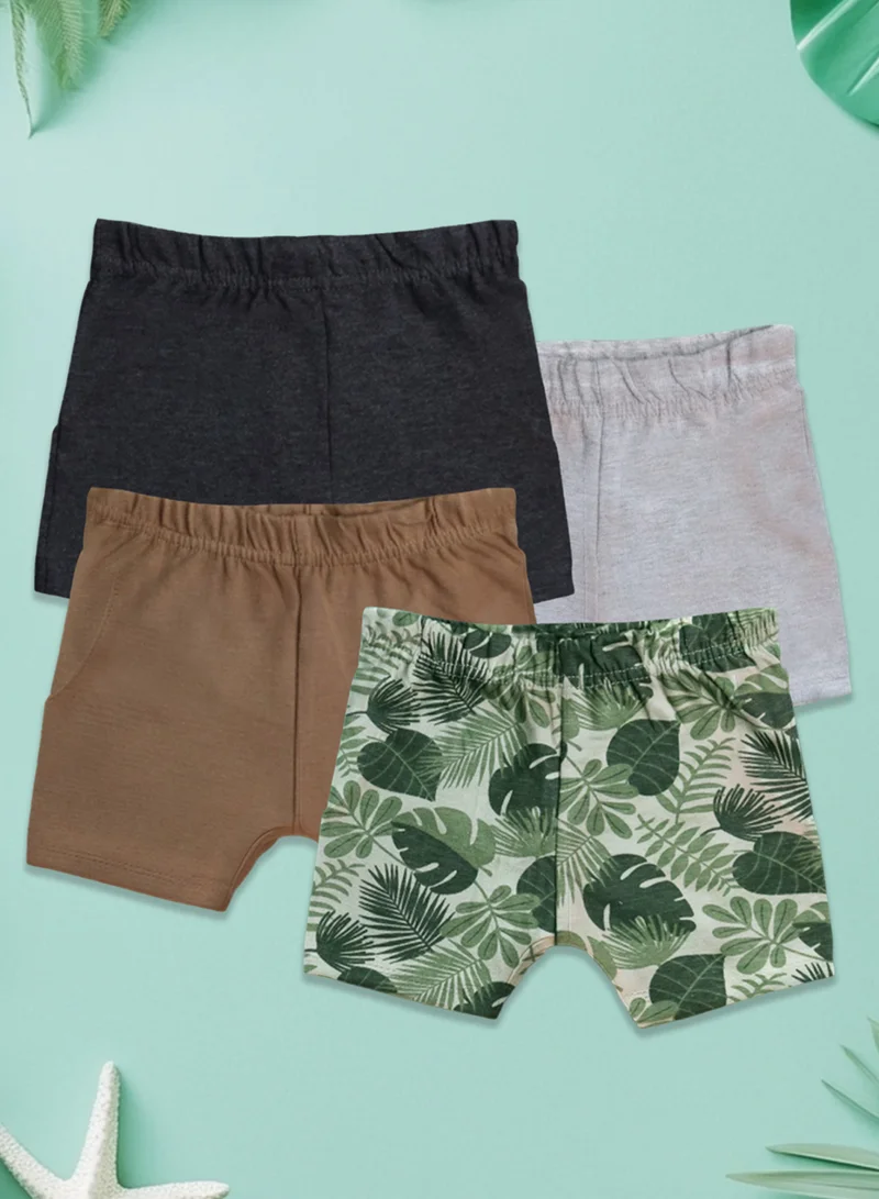 لؤي شورتات صيفية فضفاضة للأطفال والرضّع للأولاد والبنات من القطن العضوي 100% بقماش فائق النعومة، مزيج قطن وكتان، طقم شورتات بخصر مطاطي وتصميم سادة على شكل شورتات جوجر.