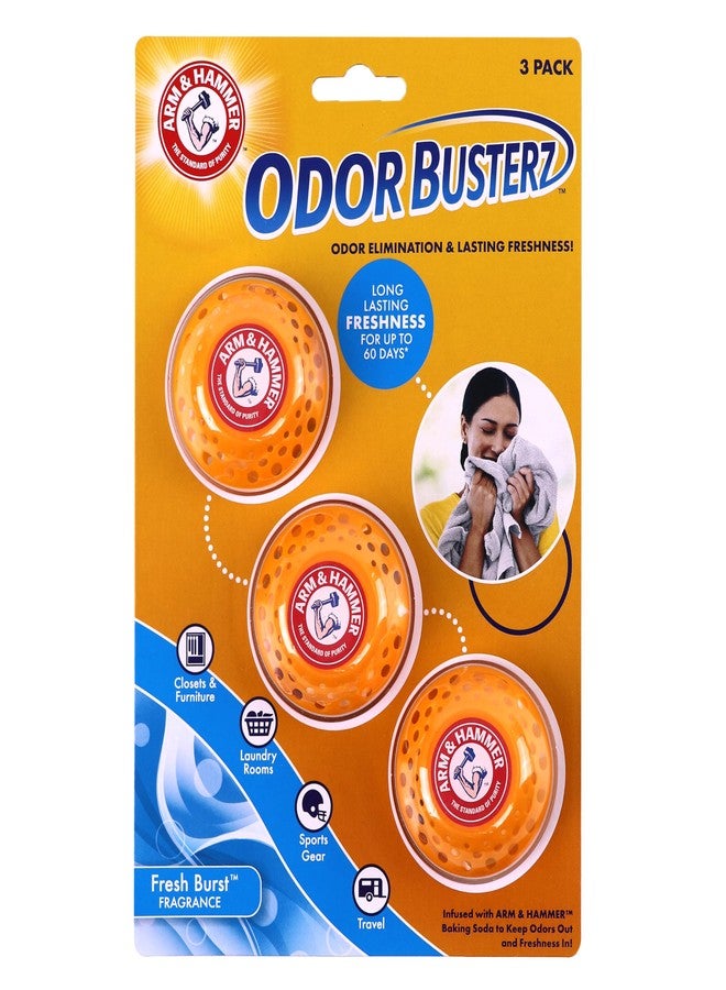 Arm & Hammer OdorBusterz® Odor Eliminator Balls, Fresh Burst, 3 Count – Baking Soda Odor Control for Closets, Drawers, Hampers & Small Spaces - Image 1
