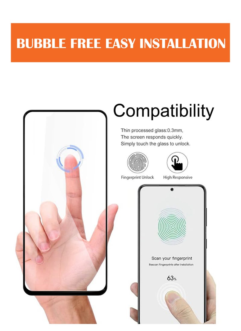 Generic - For Samsung Galaxy S25 - Fingerprint Unlock Compatibe Tempered Glass Screen Protector - Advanced Border-Less Full Edge to Edge ,Shatterproof , High Responsiveness , Higher Transparency , Quick to Install ,Anti-scratch and Bubble-free Screen Protector [100% Fingerprint Unlock]- Black - Image 1