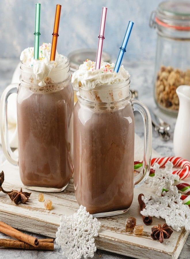 Layhit مجموعة لايهيت من 40 قطعة من شفاطات زجاجية قابلة لإعادة الاستخدام، مقاس 8 بوصات × 8 مم، شفاطات زجاجية ملونة مقاومة للكسر، مناسبة لأكواب سعة 30 أونصة و20 أونصة ومعظم أكواب الشرب الأخرى للعصائر والشاي والقهوة والكوكتيلات. - Image 4