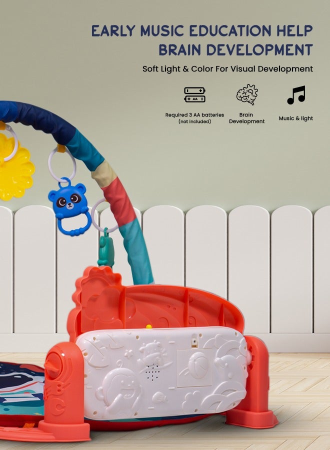 Baybee Kick & Play Piano Playgym for Babies, Activity Play Gym for Baby with Rotating Piano, 5 Hanging Rattle Kids Toys Baby Crawling Mat for Newborn Baby Play Gym for Baby 0 to 12 Month Boy Girl DBL - Image 5
