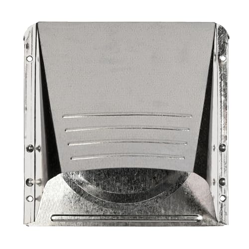 Deflecto Dryer Vent, Wide Mouth Galvanized Vent Hood with Pipe, Silver, 4” (GVH4NR) , GRAY - Image 1