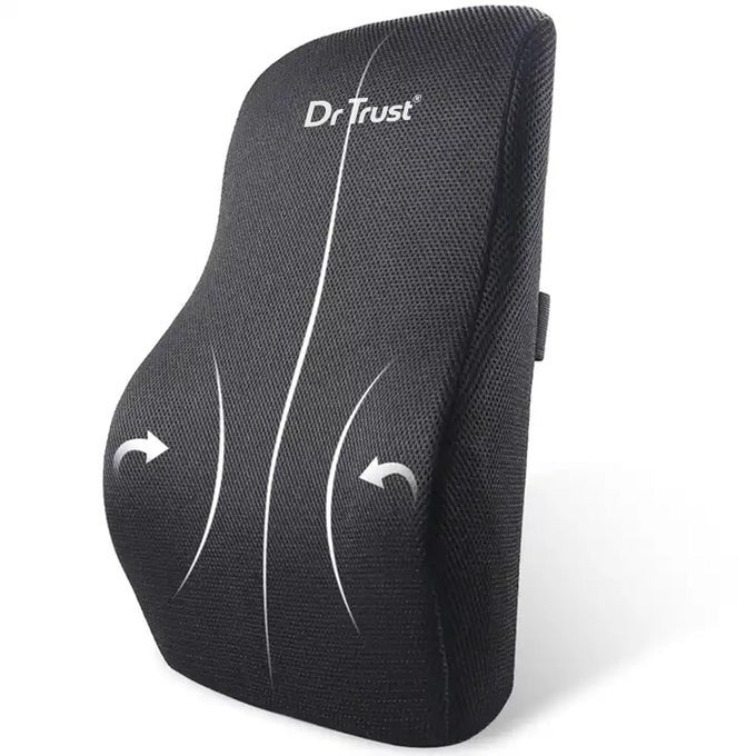 USA BACKREST FOR CAR SEAT OFFICE CHAIR TO SIT UP RIGHT ORTHOPAEDIC MEMORY FOAM CUSHIONPILLOW BACK PAIN RELIEF LUMBAR SUPPORT SPINE ALIGNMENT AND POSTURE CORRECTION 360 BLACK