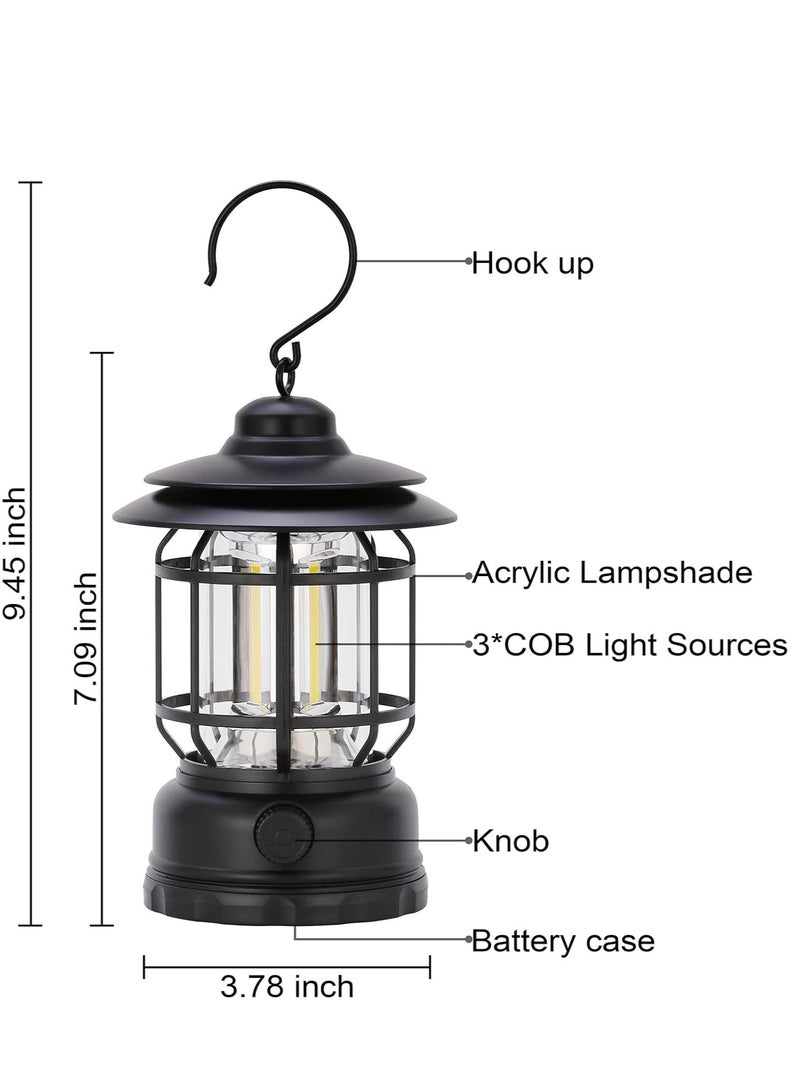 xinzhen Classic Vintage Camping Lantern, Vintage Rechargeable Camping Light, Rechargeable Vintage Camping Light - Image 3