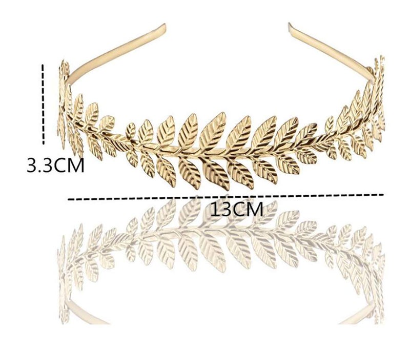 Fodattm Women Lady Greek Roman Laurel Leaf Hair Hoop HeadBand Bridal Hair Crown Headdress Metal Leaf Branch French Hair Bands Hair Accessories (Gold - A#) - Image 4