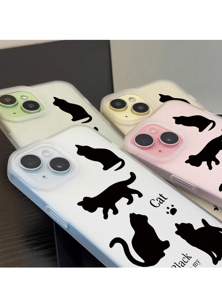 Generic - Simple iPhone 11 Series transparent hollow silicone frosted material Black Cat Phone case,specially designed for women and girls - Image 1