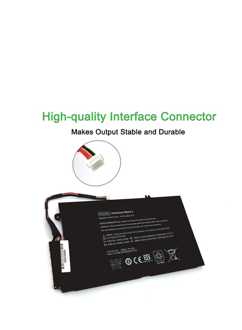 Terabyte EL04XL TPN-C102 HSTNN-IB3R HSTNN-UB3R Replacement Laptop Battery for HP ENVY ENVY 4 SLEEKBOOK PC 4-1005XX ENVY 4 SLEEKBOOK 4-1001TU NB 4-1043CL IB3R 4 - Image 4