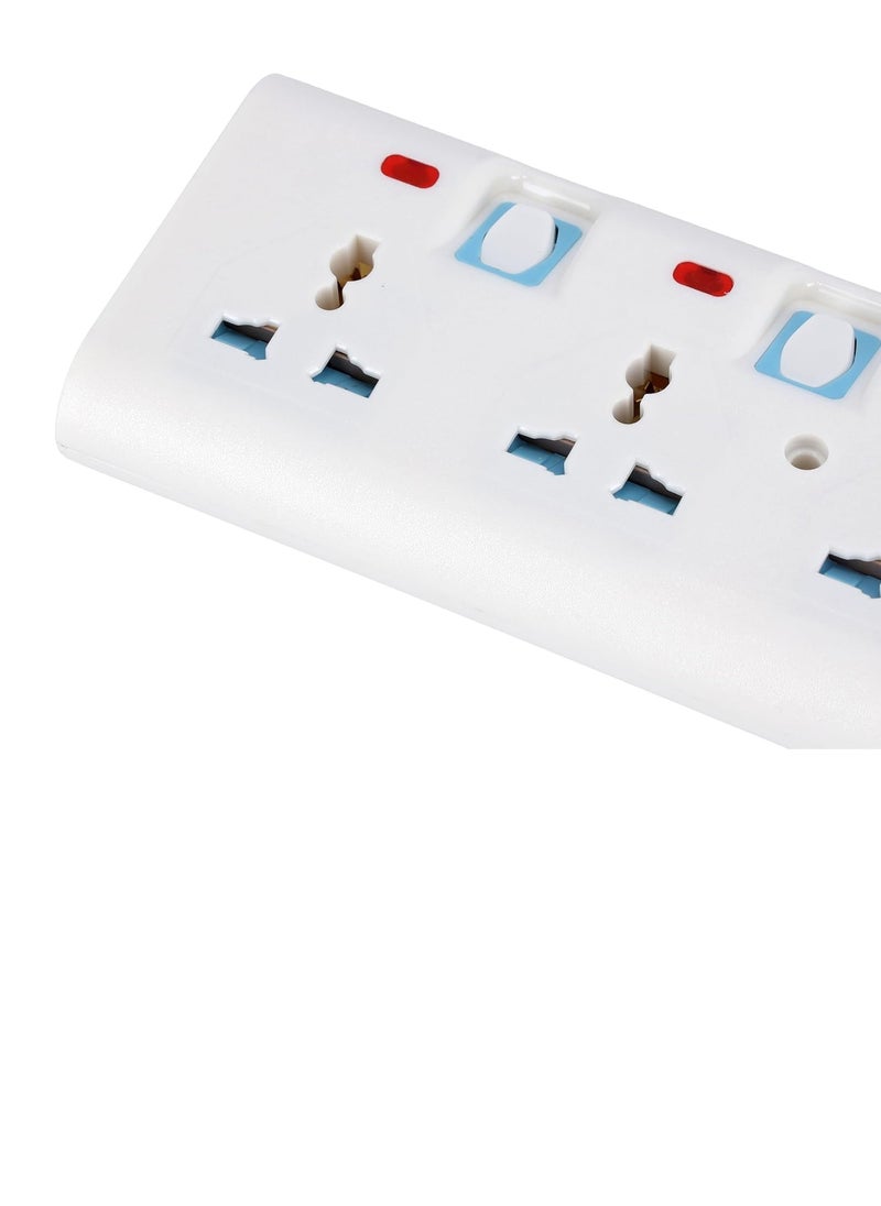 ELTRAZONE 3-Way Extension Socket 13A - Child Safe, Extra Long Cord, Over Current Protected | Ideal for All Electronic Devices, White  - Image 4
