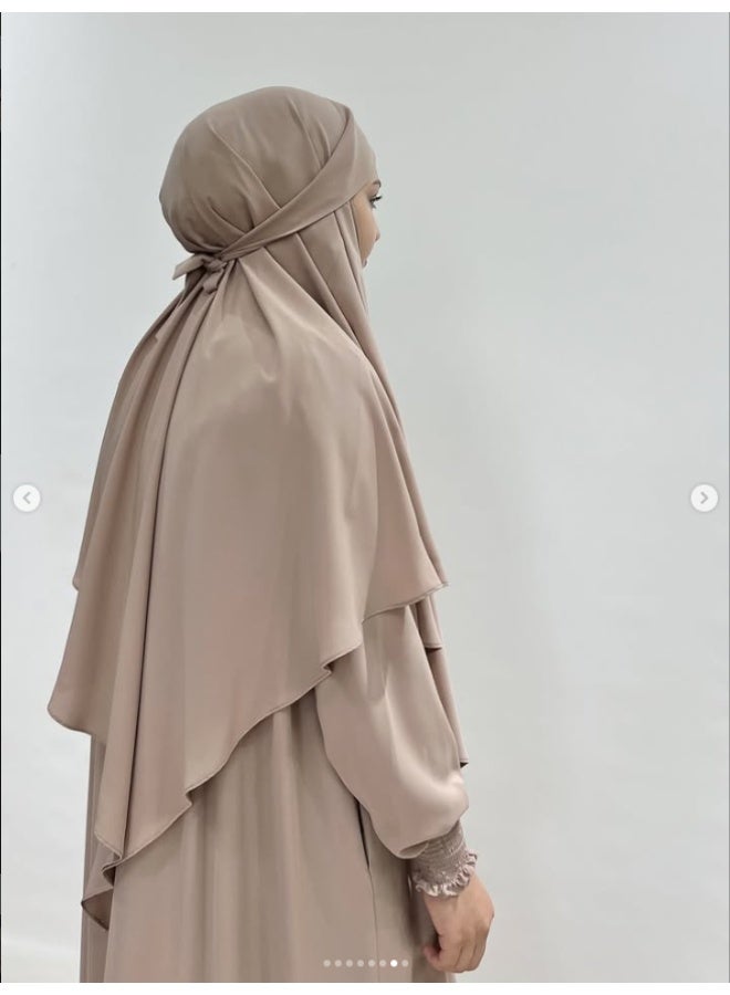طقم صلاة إسلامي أنيق للنساء المسلمات بمناسبة رمضان والعيد، تصميم فضفاض، عباءة + حجاب، طقم عبادة يومي فضفاض لموسم رمضان والعيد - Image 3