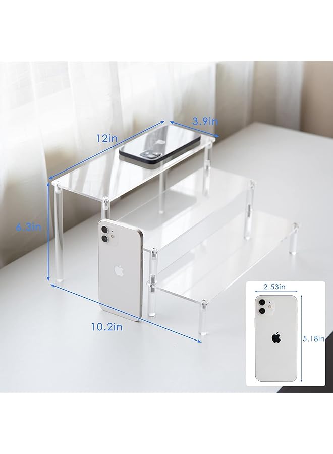 بي بي أيه حامل عرض من الأكريليك الشفاف، حامل عرض العطور، حامل الحلويات المكون من 3 طبقات، للتنظيم والديكور - Image 2