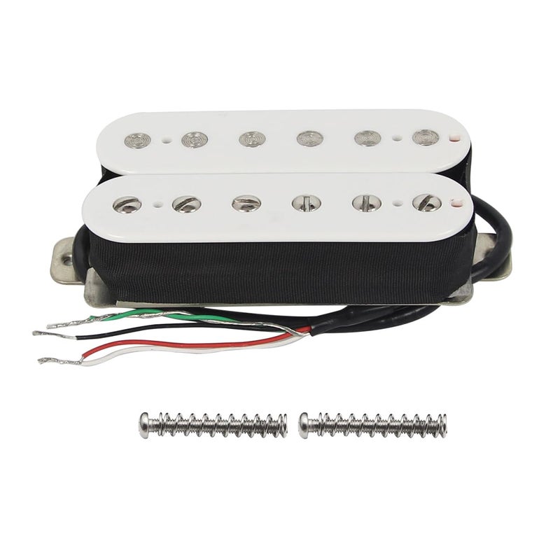 FLEOR Electric Guitar Pickup Double Coil Humbucker Pickups 52mm Ceramic Bridge Pickup-White - Image 1