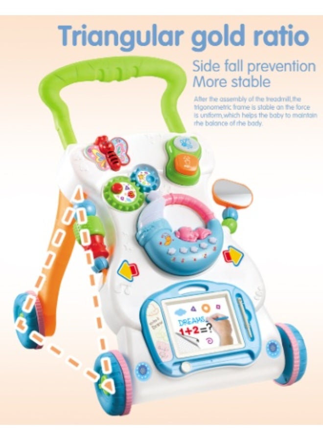 ميكسد مشاية أطفال 3 في 1 مع لوحة رسم للبنات والأولاد - مشاية تعلم الجلوس والوقوف مع طاولة أنشطة في المنتصف، مشاية دفع تعليمية مبكرة للأطفال الصغار، ألعاب وقوف للأطفال من عمر 12 إلى 36 شهرًا - Image 4
