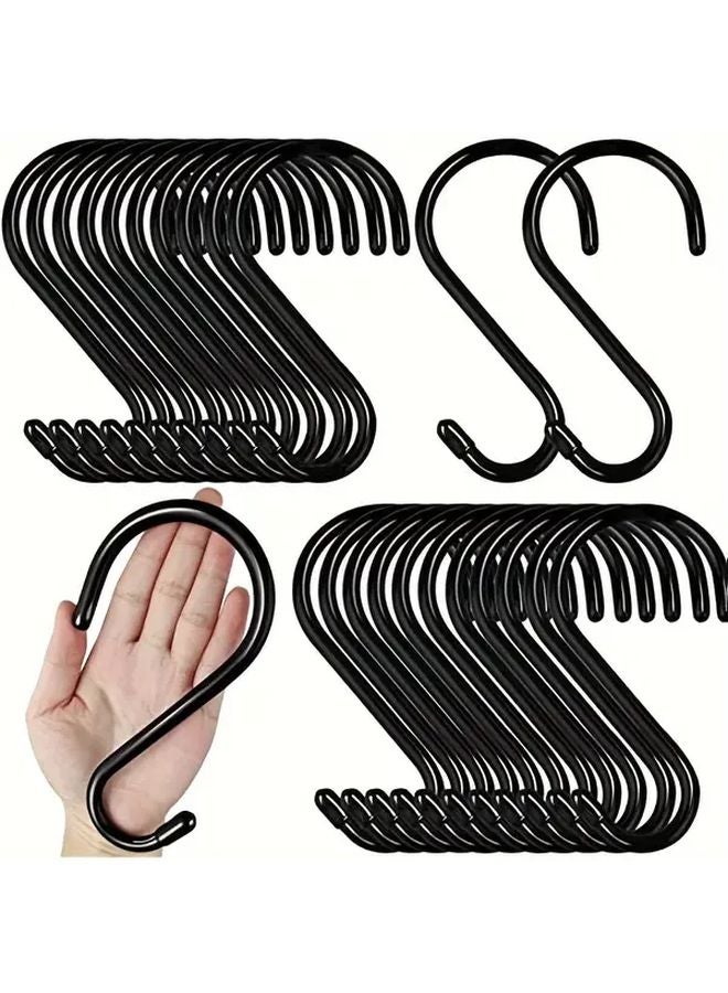 Heavy Duty Anti Slip S Shaped Hooks Metal Black For Hanging Plants Wardrobes Gardens Kitchen - Image 3