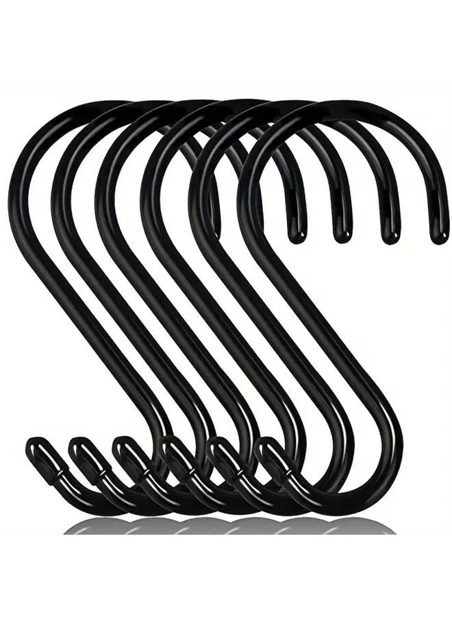 Heavy Duty Anti Slip S Shaped Hooks Metal Black For Hanging Plants Wardrobes Gardens Kitchen - Image 1