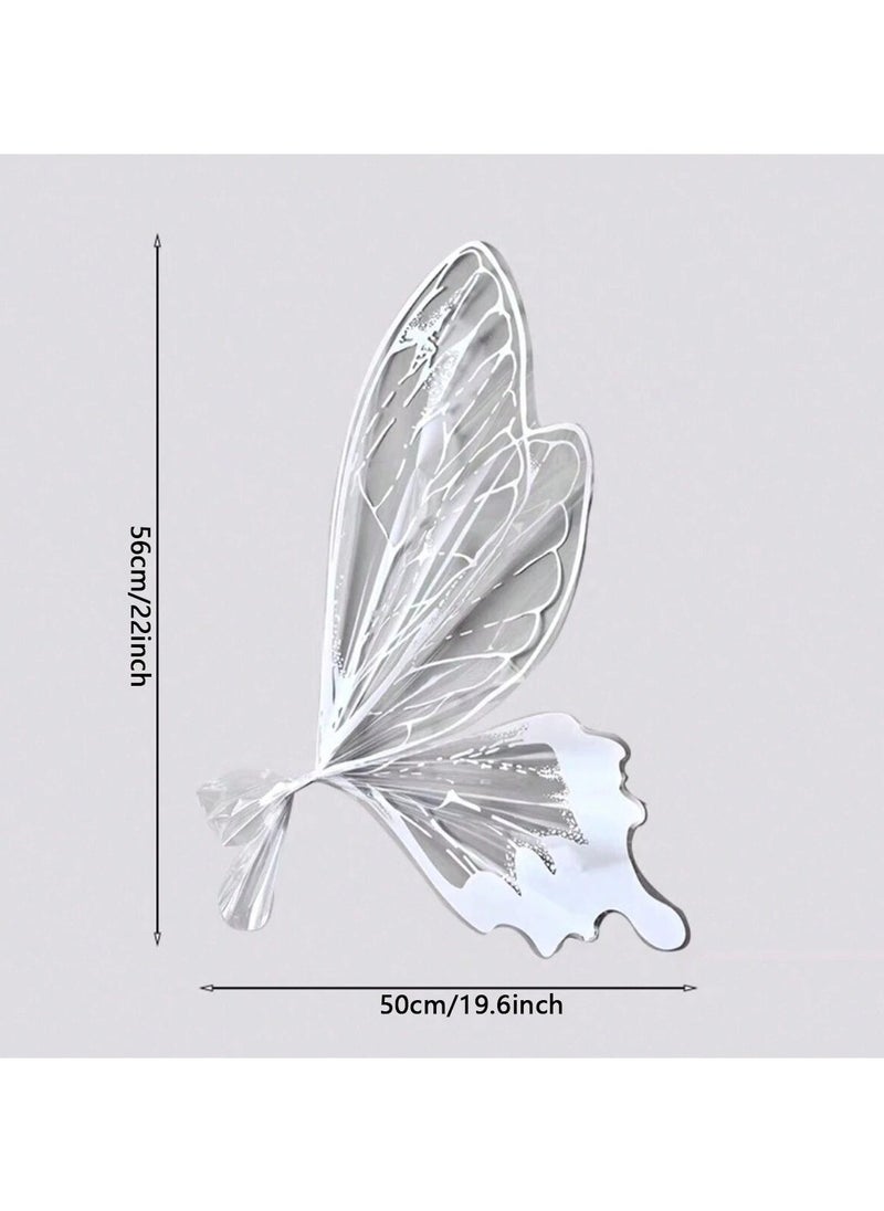 Generic - Bouquet Wrapping Paper with Butterfly Wing Design in White – Set of 4 Sheets. Perfect for creating a full butterfly-shaped bouquet, suitable for presenting flowers as a gift for birthdays, graduations, and all special occasions. Adds a unique and elegant touch to any floral arrangement. - Image 1