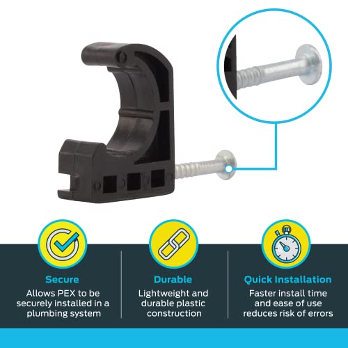 SharkBite 1/2 Inch Single Nail Half Clamp, J Hooks, Pack of 10, PEX Pipe, CTS, 23220 - Image 3