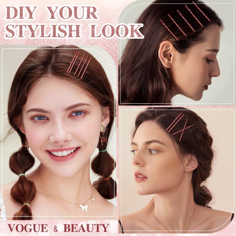 YINGFENG Reddish Brown Bobby Pins 330 Ct, YINGFENG 2.2Inch High Gloss Bobby Hair Pins for Styling, Comfortable, Lock In Style, Pain Free Hair Accessories for Women & Men, All Hair Types - Image 3